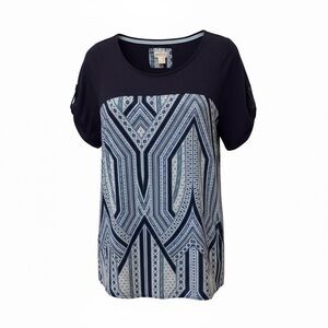 Meadow Rue Solvo grey/blue tunic top, large